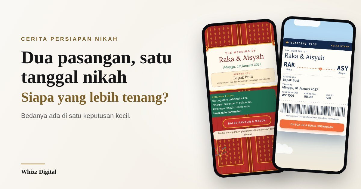 Dua Pasangan, Satu Tanggal Nikah: Siapa yang Lebih Tenang Seminggu Sebelum Hari H?